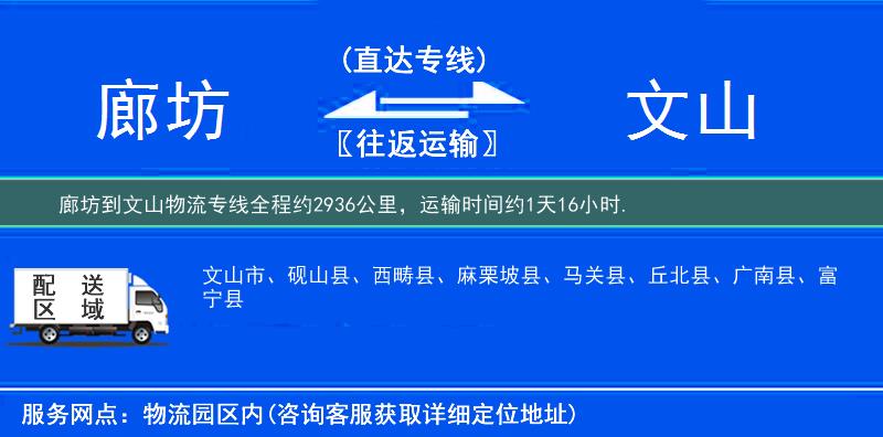 廊坊到文山物流專線