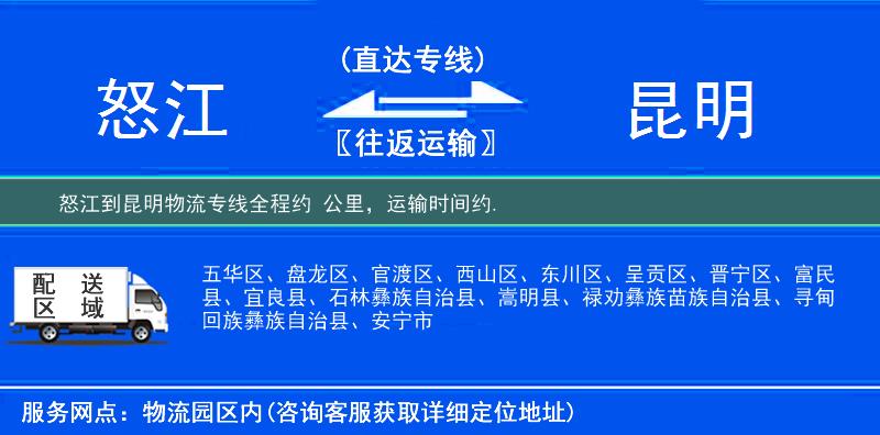 怒江到昆明物流專線