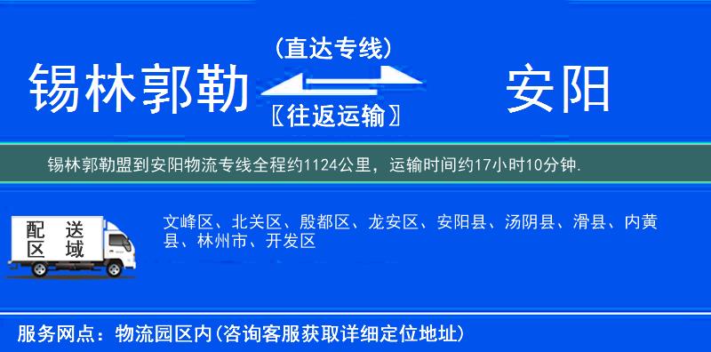 錫林郭勒盟到安陽物流專線